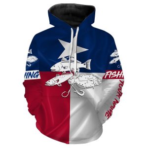 Redfish trout flounder Tattoo Texas Slam fishing hoodie Texas Flag 3D All Over print shirts saltwater personalized fishing apparel for Adult and kid ND